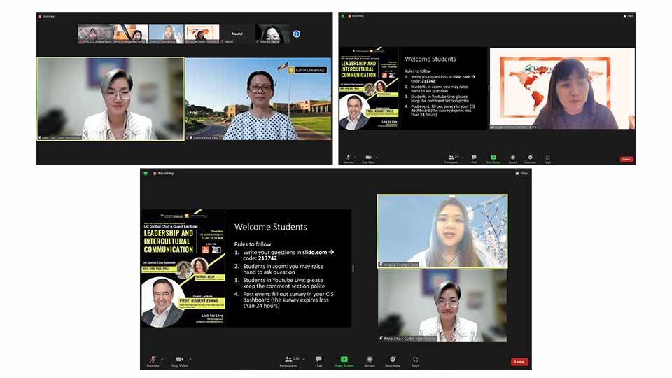 The greeting session of stakeholders among Ciputra University and Curtin University.