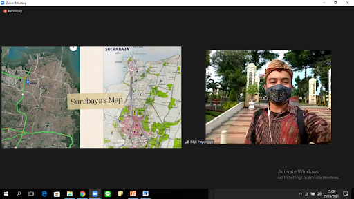 The opening of UCIC Virtual Tour by Mr. Mijil Priyonggo, Cak Surabaya before showing the beautifulness scenery and story behind it (29/10/2021)