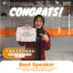 Best Speaker Debat Bahasa Indonesia Creativity in Campus oleh Univ. Sari Mulya Banjarmasin